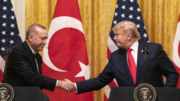 Donald Trump and Recep Tayyip Erdogan in Washington, D.C. on Nov. 13. Photographer: Alex Edelman/Bloomberg