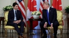 President Donald Trump meets with Canadian Prime Minister Justin Trudeau