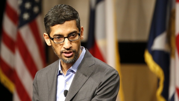DALLAS, TX - OCTOBER 03: CEO of Google, Sundar Pichai, speaks before signing the White Houses Pledge To Americas Workers at El Centro community college on October 3, 2019 in Dallas, Texas. Google announced that it is committing to a White House initiative designed to get private companies to expand job training. (Photo by Ron Jenkins/Getty Images)
