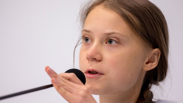 Swedish environment activist Greta Thunberg speaks during a press conference ‘with Fridays For Future movement’ at the COP25 Climate Conference on December 09, 2019 in Madrid, Spain. The COP25 conference brings together world leaders, climate activists, NGOs, indigenous people and others for two weeks in an effort to focus global policy makers on concrete steps for heading off a further rise in global temperatures.