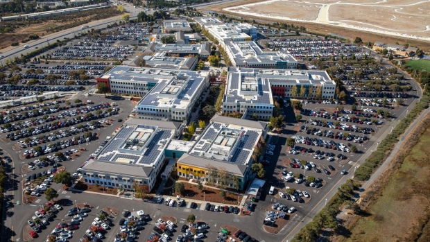 Facebook Inc. headquarters stands in this aerial photograph taken above Menlo Park, California, U.S., on Wednesday, Oct. 23, 2019. Facebook is scheduled to release earnings figures on October 30. 
