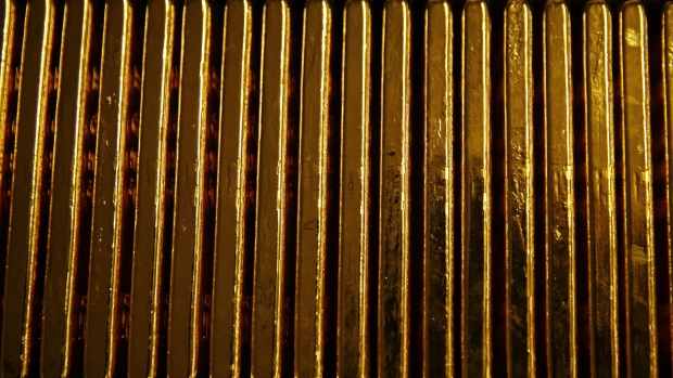 One kilogram bars of gold sit stacked in a row at the Valcambi SA precious metal refinery in Balerna, Switzerland, on Tuesday, April 24, 2018. Gold's haven qualities have come back in focus this year as President Donald Trump’s administration picks a series of trade fights with friends and foes, and investors fret about equity market wobbles that started on Wall Street and echoed around the world. 