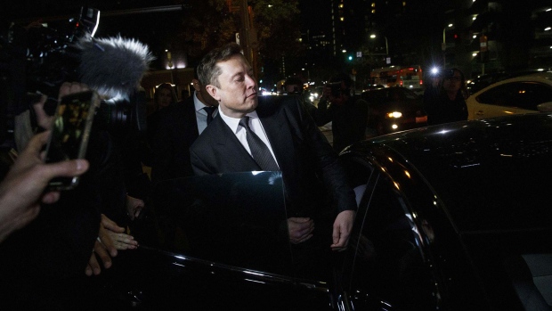 Musk departing federal court in Los Angeles on Dec. 3, 2019.