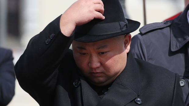 Kim Jong Un, North Korea's leader, prepares for his departure to North Korea at the railway station in Vladivostok, Russia, on Friday, April 26, 2019. Kim said the summit will be a “starting point for productive talks on cooperation,” Vesti TV reported him as saying in an interview. Photographer: Andrey Rudakov/Bloomberg