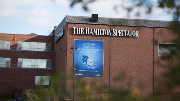 The exterior of the Hamilton Spectator building in Hamilton, Ont., on Friday, November 3, 2017.