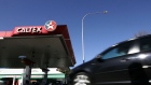 A car pulls into a Caltex petrol station in Sydney, Australia