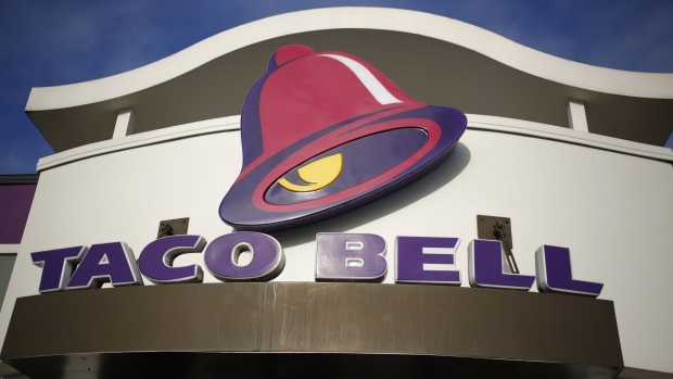 Signage is displayed outside a Yum! Brands Inc. Taco Bell restaurant in Louisville, Kentucky, U.S., on Thursday, Jan. 30, 2020. Yum! Brands is scheduled to release earnings figures on February 6. Photographer: Luke Sharrett/Bloomberg