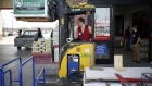 An employee operates a forklift outside a Lowe's Cos. store in Louisville, Kentucky, U.S., on Tuesday, Feb. 26, 2019. It was a cold winter for Lowe's Cos., but sales largely held up. And now, Chief Executive Officer Marvin Ellison said demand for home improvement goods is starting to heat up, one day after rival Home Depot Inc. reported results that fell short. Photographer: Luke Sharrett/Bloomberg