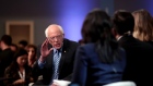 Bernie Sanders speaks after the debate in Charleston, South Carolina on Feb. 25, 2020.