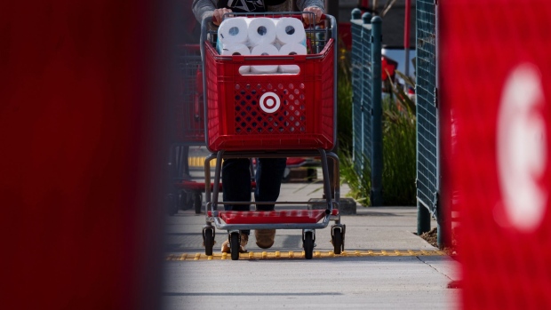 Signage is displayed outside a Target Corp. store in San Francisco, California, U.S., on Wednesday, Feb. 26, 2020. Target is expected to release earnings figures on March 3. Photographer: David Paul Morris/Bloomberg