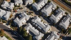 Houses stand in this aerial photograph taken near Mountain View, California, U.S., on Wednesday, Oct. 23, 2019. Facebook Inc. is following other tech titans like Microsoft Corp. and Google, pledging to use its deep pockets to ease the affordable housing shortage in West Coast cities. The social media giant said that it would commit $1 billion over the next decade to address the crisis in the San Francisco Bay Area. Photographer: Sam Hall/Bloomberg