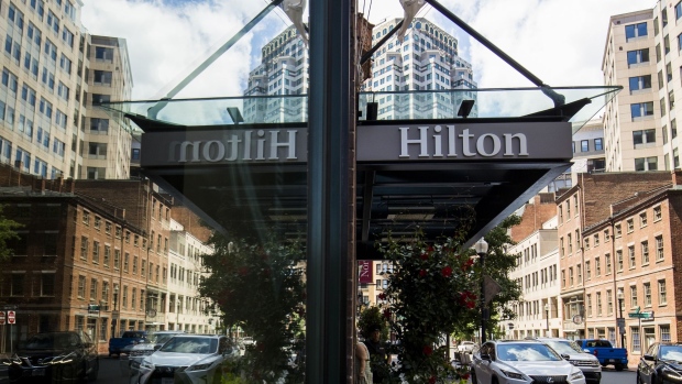 The Hilton Boston Downtown/Faneuil Hall hotel stands in Boston. Photographer: Adam Glanzman/Bloomberg