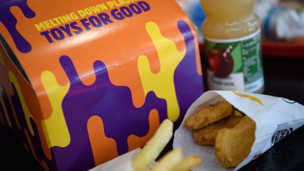 LONDON, ENGLAND - SEPTEMBER 19: A kids meal box advertising the Burger King 'Meltdown" promotion which has seen the chain remove plastic toys from their children's meal deals, is seen inside a branch of the fast food chain on September 19, 2019 in London, England. The decision to remove free plastic toys from their children's meal deal boxes came following a petition from two children calling for the ban, which received over 400,000 signatures. (Photo by Leon Neal/Getty Images)