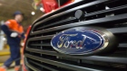A Ford decal sits on the front grille of a Transit van on the production line at the Ford Sollers production plant in Elabuga, Russia, on Thursday, Jan. 30, 2020. Ford Sollers produces, imports, and distributes automobiles. Photographer: Andrey Rudakov/Bloomberg