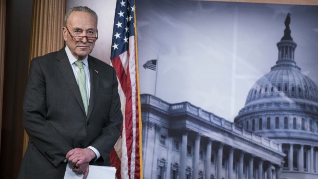Chuck Schumer during a news conference at the U.S. Capitol. Photographer: Sarah Silbiger/Bloomberg