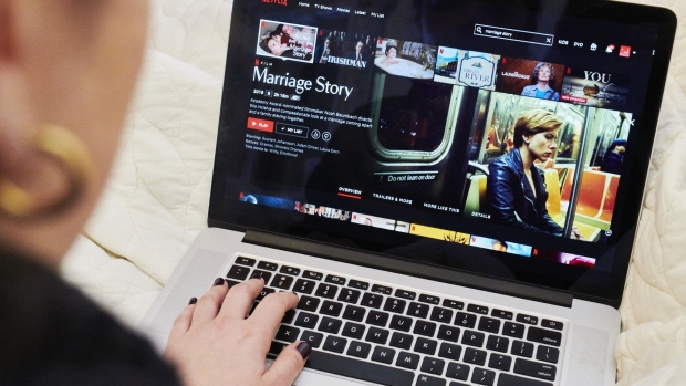 The home screen for the Netflix Inc. original movie "Marriage Story" is displayed on an Apple Inc. laptop computer in an arranged photograph taken in the Brooklyn Borough of New York, U.S., on Thursday, Jan. 2, 2020.