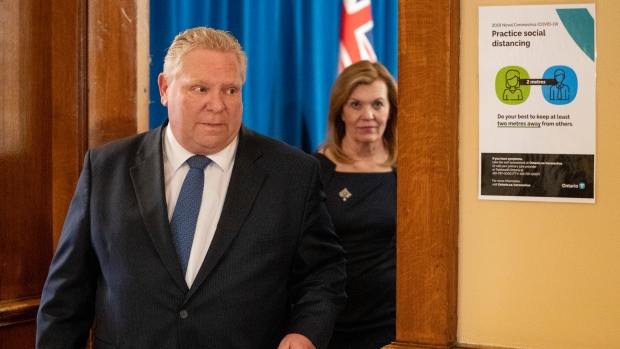 Ontario Premier Doug Ford and Health Minister Christine Elliott 
