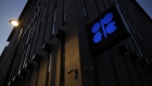 An OPEC sign hangs outside the OPEC Secretariat at night ahead of the the 176th Organization Of Petroleum Exporting Countries (OPEC) meeting in Vienna, Austria, on Sunday, June 30, 2019. Oil surged to a five-week high after Saudi Arabia and Russia signaled their support for an extension of OPEC+ output cuts and a U.S.-China agreement to restart trade talks improved the demand outlook. Photographer: Stefan Wermuth/Bloomberg