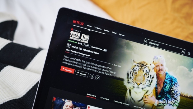 The Netflix true crime documentary miniseries "Tiger King" overview page. Photographer: Gabby Jones/Bloomberg