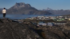 NUUK, GREENLAND - JULY 28: Homes are seen against the backdrop of mountains on July 28, 2013 in Nuuk, Greenland. Nuuk, 