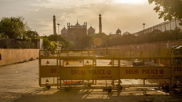 The closed Jama Masjid (Grand Mosque), as India remains under an unprecedented lockdown over the highly contagious coronavirus (COVID-19) on April 20, 2020 in New Delhi, India. 