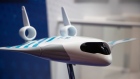 A model of an Airbus SE Maveric blended-wing body aircraft
