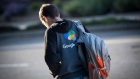 A person wears a Google sweatshirt at the company's headquarters in Mountain View, California. Photographer: David Paul Morris/Bloomberg