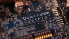 Qualcomm Centriq branding sits on a motherboard on display at the Qualcomm Inc. stand during day two of the Mobile World Congress (MWC) in Barcelona, Spain, on Tuesday, Feb. 27, 2018. At the wireless industry's biggest conference, more than 100,000 people are set to see the latest smartphones, artificial intelligence devices and autonomous drones exhibited by roughly 2,300 companies. Photographer: Simon Dawson/Bloomberg