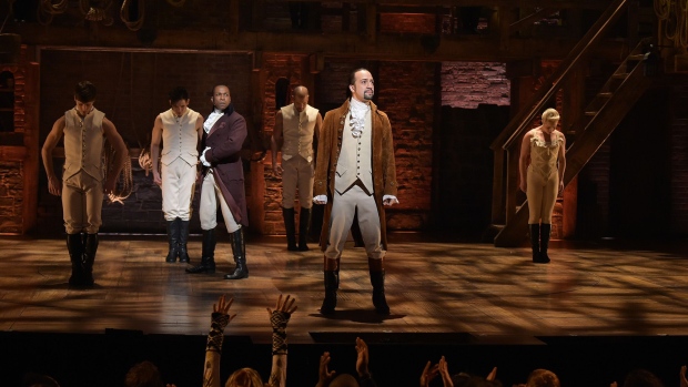 "Hamilton" performance for The 58th GRAMMY Awards at Richard Rodgers Theater in New York City in 2016. Photographer: Theo Wargo/Getty Images
