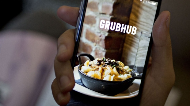 GrubHub app Photographer: Andrew Harrer/Bloomberg
