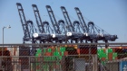 Cranes stand on the dockside at the Port of Felixstowe Ltd., a subsidiary of CK Hutchison Holdings Ltd., in Felixstowe, U.K., on Wednesday, March 25, 2020. Legislation is being introduced by the U.K. Government that might close some ports in the event that there are insufficient border-force officers to maintain adequate border security. Photographer: Chris Ratcliffe/Bloomberg