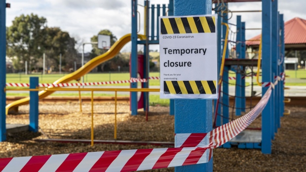 MELBOURNE, AUSTRALIA - MAY 22: Closed school playground areas are seen ahead of opening next week at Lysterfield Primary School on May 22, 2020 in Melbourne, Australia. Students from prep to year two and years 11 and 12 will return to classrooms on May 26th with years three to 10 returning on June 10. Victorian schools closed on March 25 to help stop the spread of COVID-19. (Photo by Daniel Pockett/Getty Images)