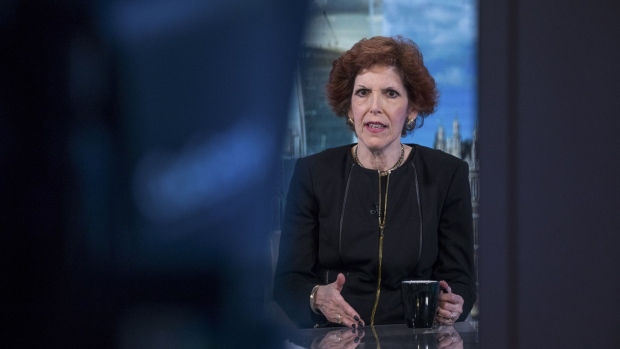 Loretta Mester, president and chief executive officer of the Federal Reserve Bank of Cleveland, gestures while speaking during a Bloomberg Television interview in London, U.K., on Wednesday, July 3, 2019. U.S. President Donald Trump's picks to join the Federal Reserve won't have big a political influence on monetary policy, according to Mester. Photographer: Chris Ratcliffe/Bloomberg