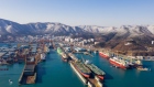 Ships sit under construction at the Daewoo Shipbuilding & Marine Engineering Co. shipyard in this aerial photograph taken in Geoje, South Korea, on Friday, Feb. 1, 2019. Hyundai Heavy Industries Group and Daewoo Shipbuilding's largest shareholder Korea Development Bank (KDB) signed a conditional MOU under which Hyundai Heavy Industries Co. will split into a holding company and an operating company. The holding company will buying KDB's 55.7 percent stake in Daewoo. Photographer: SeongJoon Cho/Bloomberg