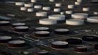 Oil storage tanks in Cushing, Oklahoma.