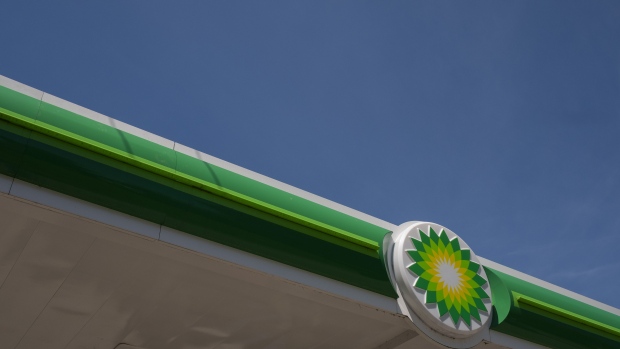 Signage is seen at a BP Plc gas station in Louisville, Kentucky, U.S., on Monday, April 27, 2020. BP is scheduled to released earnings figures on April 28. Photographer: Stacie Scott/Bloomberg