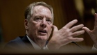 Robert Lighthizer, U.S. trade representative, speaks during a Senate Finance Committee hearing in Washington, D.C., U.S., on Tuesday, June 18, 2019. President Donald Trump's top trade envoy will be in the congressional hot seat for two days this week, giving lawmakers the chance to grill him about the prospects for a deal with China, as well as various punitive measures threatened by his boss. Photographer: Andrew Harrer/Bloomberg