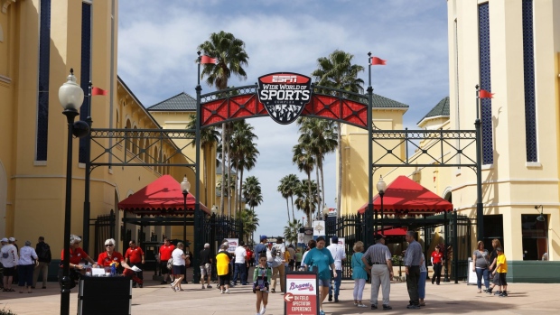 LAKE BUENA VISTA, FL - MARCH 5: General view of the exterior of the ballpark as fans make their way into the ESPN Wide World of Sports Complex prior to a spring training game between the Pittsburgh Pirates and Atlanta Braves at Champion Stadium on March 5, 2016 in Lake Buena Vista, Florida. The Pirates defeated the Braves 9-6. (Photo by Joe Robbins/Getty Images)