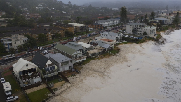 SYDNEY, AUSTRALIA - FEBRUARY 10: Beach erosion is seen at Collaroy on the Northern Beaches on February 10, 2020 in Sydney, Australia. Homes were evacuated after a landslip at Bayview. The Sydney area experienced its wettest weekend in more than 20 years, with strong winds and torrential rain causing flash flooding across the city. Evacuation orders remain in place for some parts of Sydney, while thousands of homes remain without power. The Bureau of Meteorology has forecast severe weather conditions again today with heavy rains, strong winds and damaging surf expected along NSW's entire coast. (Photo by Brook Mitchell/Getty Images)