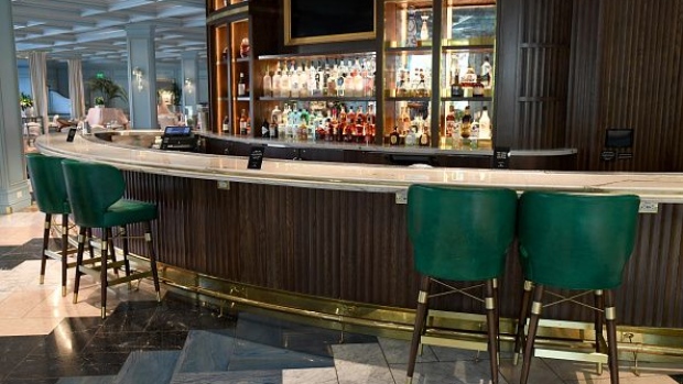 LAS VEGAS, NEVADA - JUNE 01: A bar is set up with seats spaced out for social distancing at Sadelle's restaurant at Bellagio Resort & Casino as the Las Vegas Strip property prepares to reopen on June 1, 2020 in Las Vegas, Nevada. Bartenders have a designated area behind the bar where they can make drinks and remain socially distant from customers. The resort has been closed since March 17 in response to the coronavirus pandemic. Hotel-casinos throughout the state will be able to reopen on June 4 as part of a phased reopening of the economy with social distancing guidelines and other restrictions in place. MGM Resorts International plans to reopen Bellagio, New York-New York Hotel & Casino, MGM Grand Hotel & Casino and The Signature on Thursday. (Photo by Ethan Miller/Getty Images)