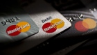 Mastercard Inc. credit and debit cards are arranged for a photograph in Arlington, Virginia, U.S. on Monday, April 29, 2019. Mastercard Inc. is scheduled to release earnings figures on April 30. Photographer: Andrew Harrer/Bloomberg