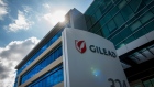 Signage is displayed outside Gilead Sciences Inc. headquarters in Foster City, California, U.S., on Thursday, March 19, 2020. Gilead Sciences stock jumped as much as 7% on Thursday, reaching a two-year high, as a Piper Sandler analyst doubled down on his call on the approval prospects for the biotech company's experimental therapy for the pandemic now sweeping the U.S. Photographer: 
