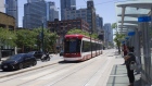 A street car travels on Spadina Avenue in Toronto, Ontario, Canada, on Thursday, June 18, 2020. Ridership has sunk by about 80% on the Toronto Transit Commission (TTC) as people avoid public transportation and work from home, wiping out about C$21 million ($15 million) per week of revenue. Photographer: Stephanie Foden/Bloomberg