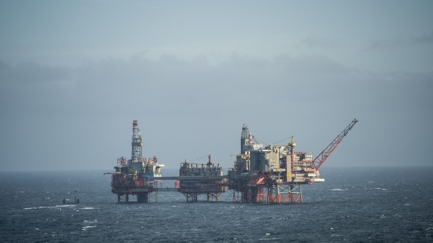 The Maersk Reacher rig in the Valhall field in the North Sea. Photographer: Carina Johansen/Bloomberg