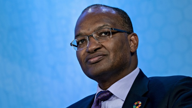 Patrick Njoroge, governor of Kenya's central bank, listens at a discussion during the annual meetings of the International Monetary Fund (IMF) and World Bank Group in Washington, D.C., U.S., on Wednesday, Oct. 16, 2019. The IMF made a fifth-straight cut to its 2019 global growth forecast, citing a broad deceleration across the world's largest economies as trade tensions undermine the expansion.