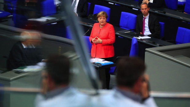 Angela Merkel. Photographer: Krisztian Bocsi/Bloomberg