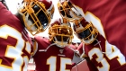 LANDOVER, MD - NOVEMBER 17: Steven Sims #15 of the Washington Redskins huddles with teammates prior to the game against the New York Jets at FedExField on November 17, 2019 in Landover, Maryland. (Photo by Will Newton/Getty Images)