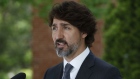 Justin Trudeau, Canada's prime minister, speaks during a news conference outside Rideau Cottage in Ottawa, Ontario, Canada, on Tuesday, June 9, 2020. Trudeau said that fiscal predictions are "unpredictable" amid virus and that the suspended economy makes 6-month forecasts unreliable.