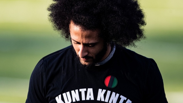 GETTY IMAGES - Colin Kaepernick during his NFL workout held at Chin Riverdale, Georgia in 2019.