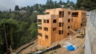 A home under construction in Oakland